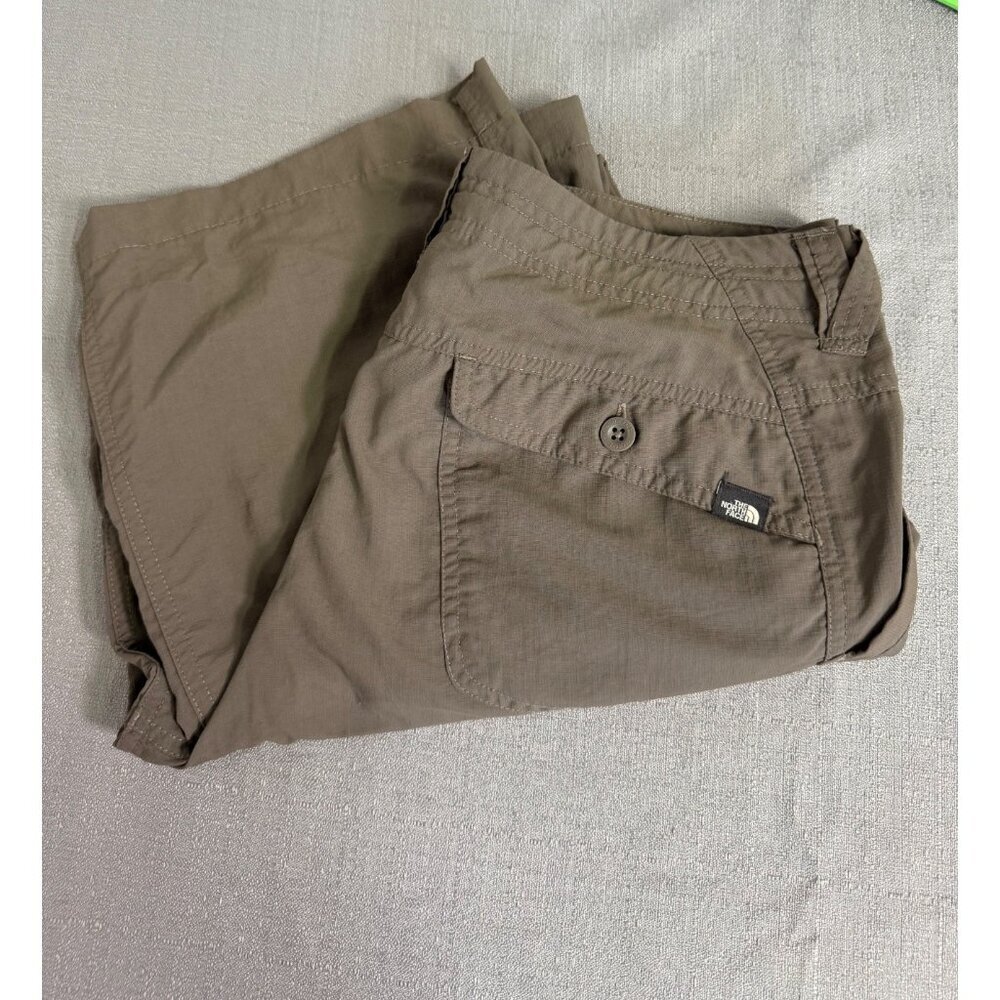 The North Face Womens Nylon Roll-Up Pants 10 Khaki Drawstring Waist Outdoor - Picture 14 of 15